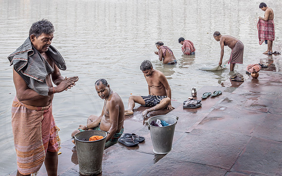 Early Morning Bathing at the Ghat