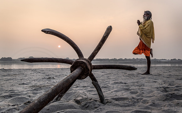 Sadhu, Sunrise, River Gange Sandbank