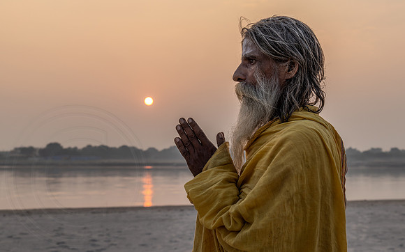 Sadhu at Sunrise, River Ganges