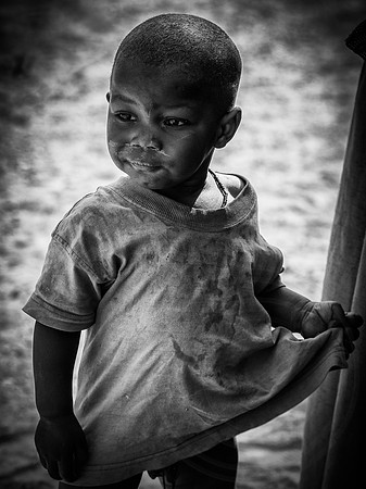 Herero Child. With My Mum. B&W
