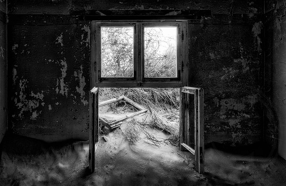 Kolmanskop The Outside Creeping In B&W