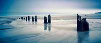 Groynes, St Ouen's Bay with outgoing tide.