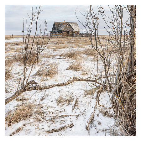 Abandoned Homestead with Snow