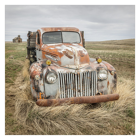 Ford Pickup Truck and Cottonwood School